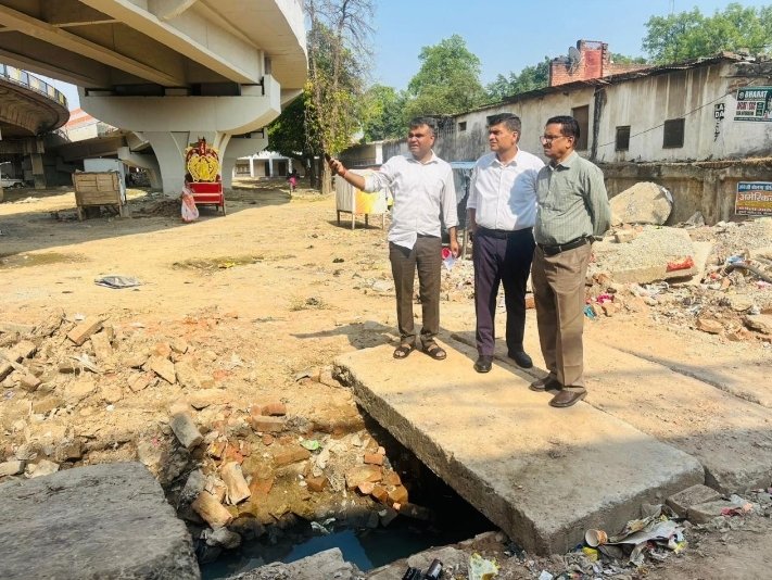 गोलघर में सौंदर्यीकरण व नाला निर्माण का निरीक्षण, कार्य में तेजी के निर्देश